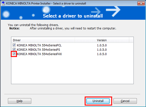 Uninstall driver